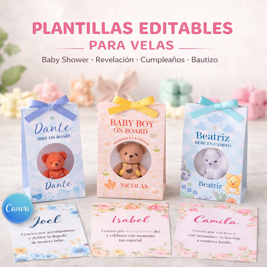 Plantillas Editables para Velas 🎨